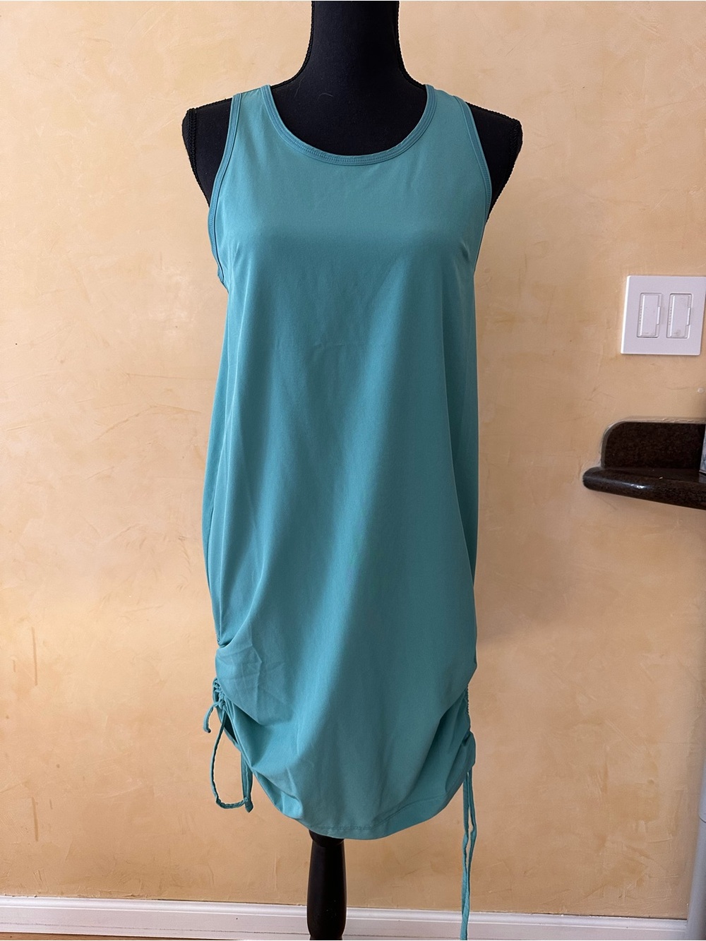 Zella Teal Drawstring Swim Coverup Dress